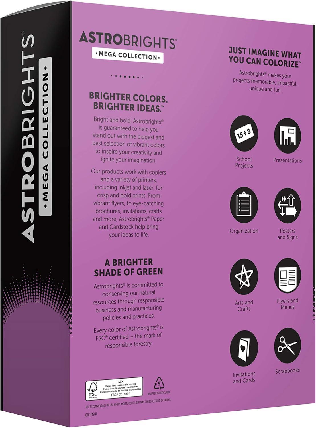image:imageAstrobrights Mega Collection Colored Paper 8 x 11 24 lb89 gsm Bright Purple 625 Ct 91675 Amazon Exclusive More Sheets625 Count Pack of 6