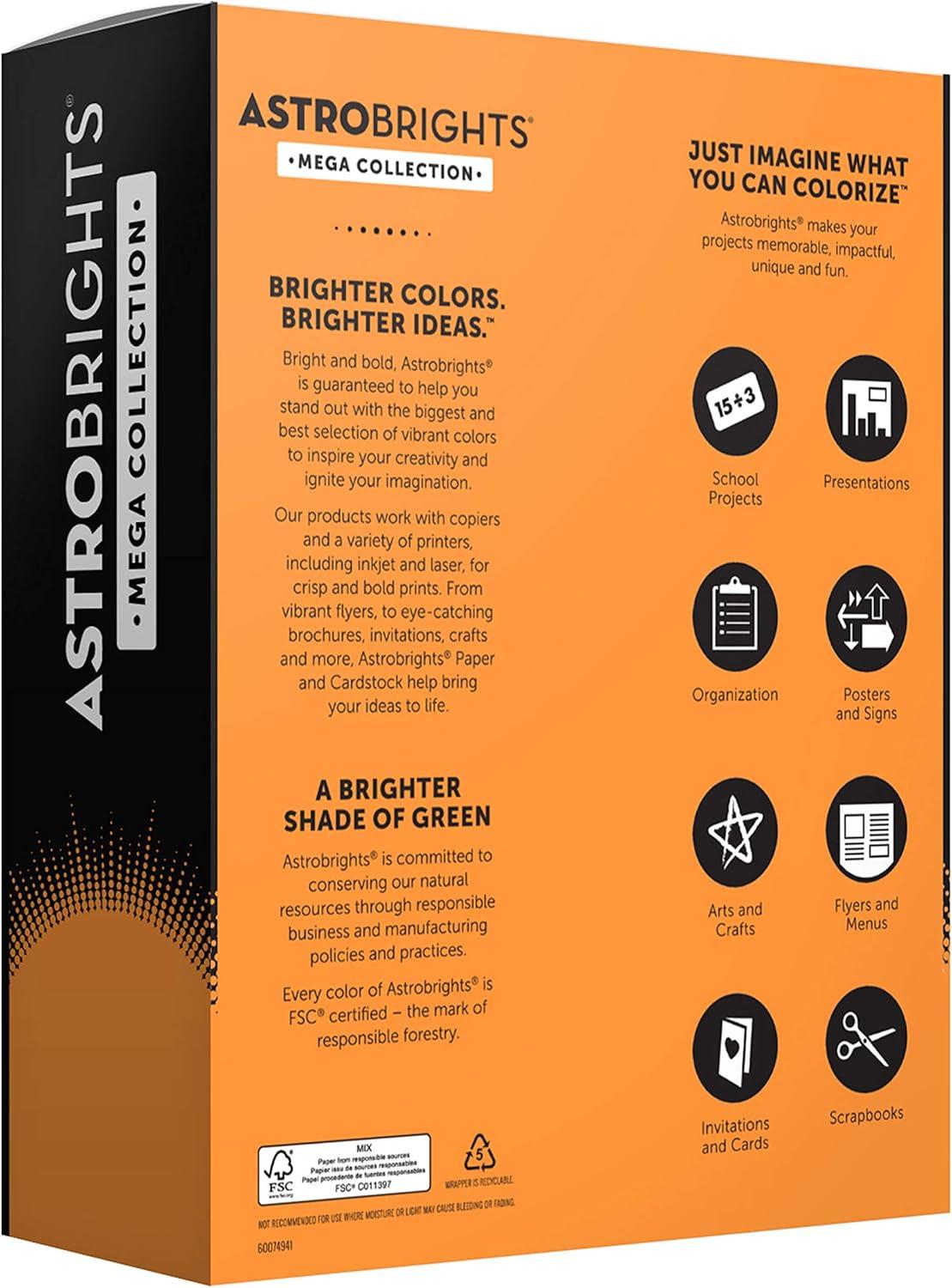 image:imageAstrobrights Mega Collection Colored Paper Bright Orange 625 Sheets 24 lb89 gsm 85 x 11 MORE SHEETS 91619625 Count Pack of 2
