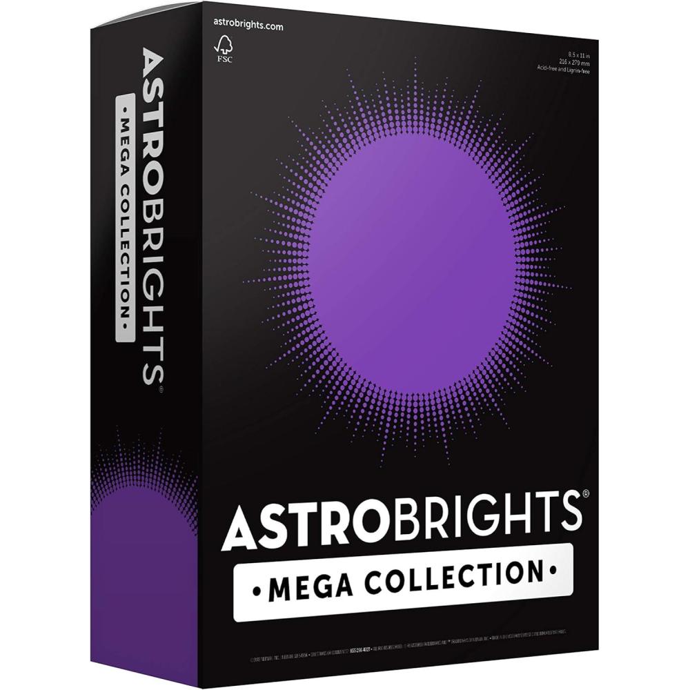 image:imageAstrobrights Mega Collection Colored Cardstock Ultra Purple 320 Sheets 65 lb176 gsm 85 x 11 MORE SHEETS 916961 Ream