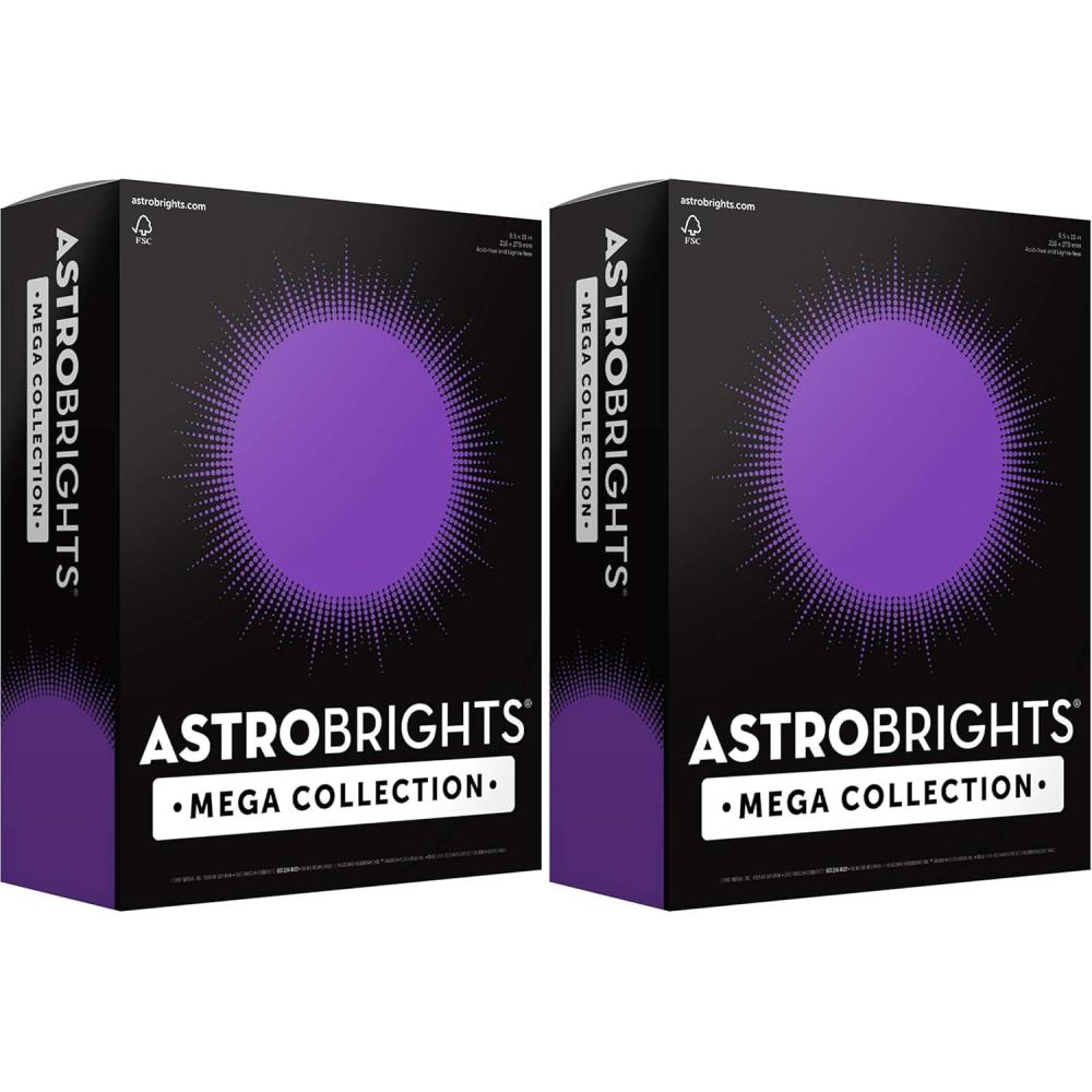 image:imageAstrobrights Mega Collection Colored Cardstock Ultra Purple 320 Sheets 65 lb176 gsm 85 x 11 MORE SHEETS 916961 Ream Pack of 2