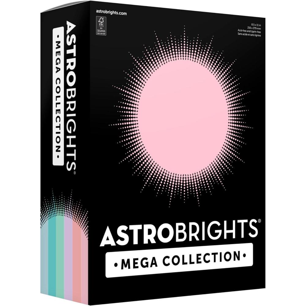 image:imageAstrobrights Mega Collection Colored Cardstock Unicorn Assortment Expanded 6Colors 324 Sheets 65 lb176 gsm 85 x 11 MORE COLORS MORE SHEETS 92060