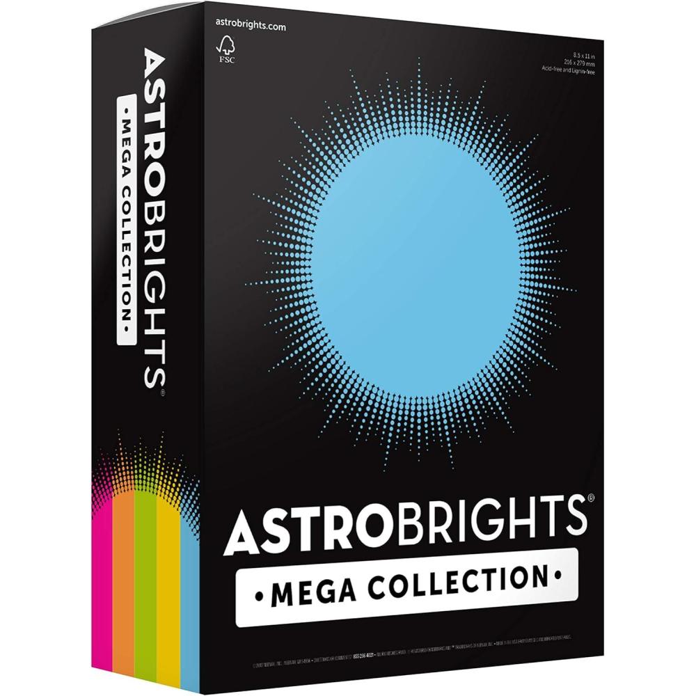 image:imageAstrobrights Mega Collection Colored CardstockBrilliant 5Color Assortment 320 Sheets 65 lb176 gsm 85 x 11 MORE SHEETS 91687 Assorted1 ream