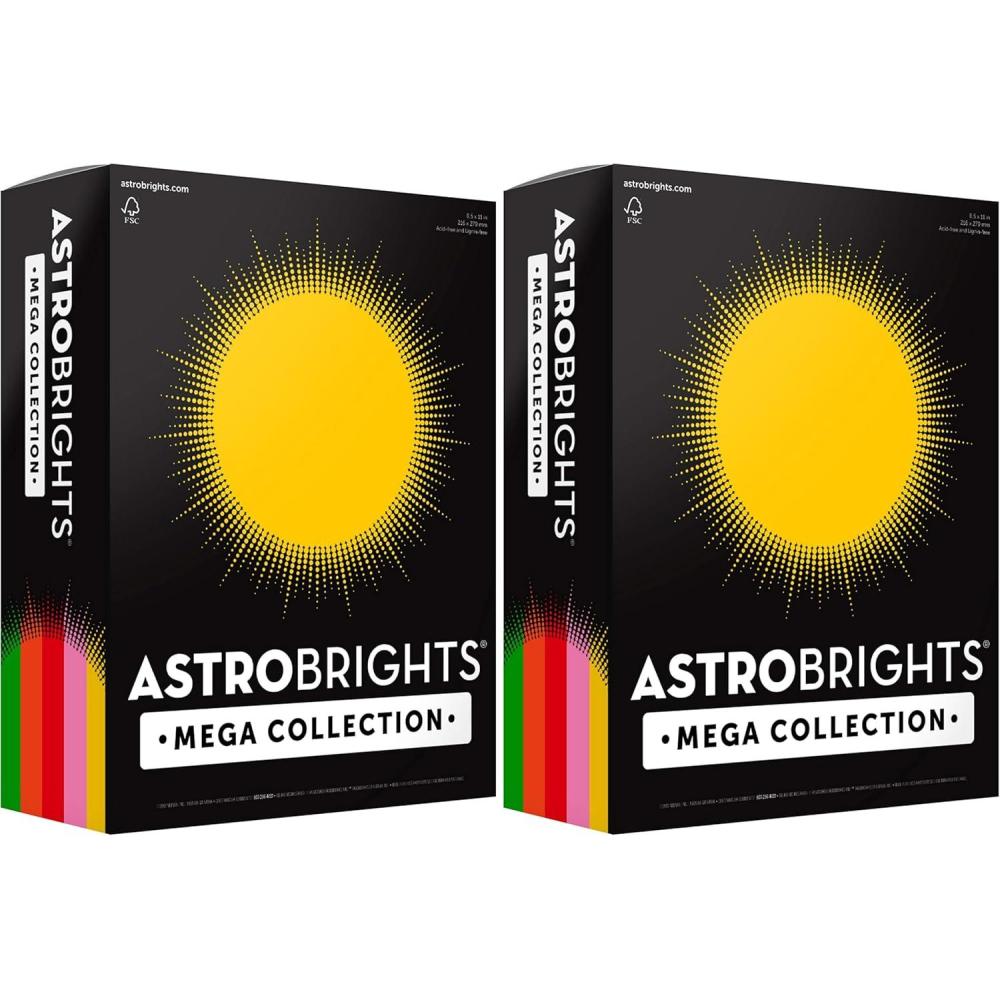 image:imageAstrobrights Mega Collection Colored Paper 8 x 11 24 lb89 gsm Retro 5Color Assortment 625 Ct 91685Amazon Exclusive More Sheets Assorted1 Ream Pack of 2