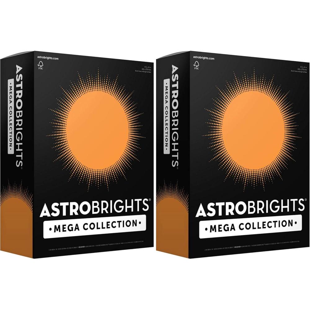 image:imageAstrobrights Mega Collection Colored Paper Bright Orange 625 Sheets 24 lb89 gsm 85 x 11 MORE SHEETS 91619625 Count Pack of 2