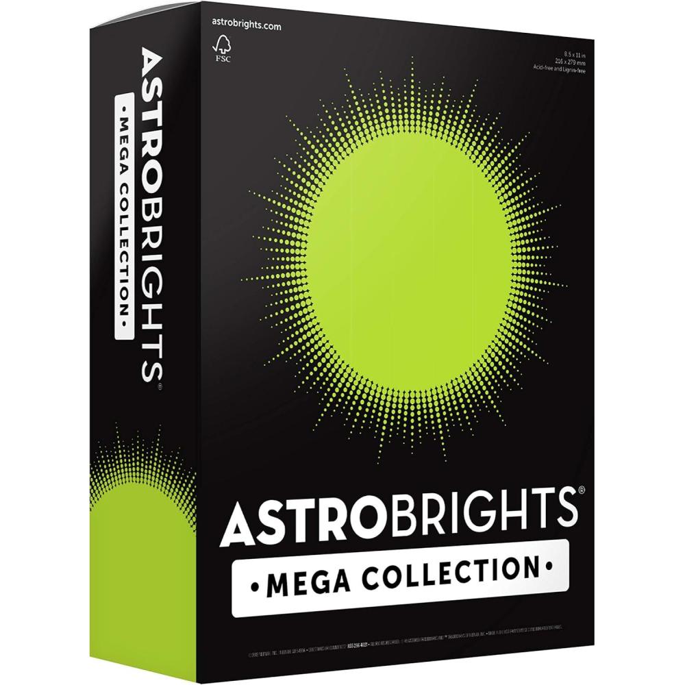 image:imageAstrobrights Mega Collection Colored Paper Neon Green 625 Sheets 24 lb89 gsm 85 x 11 MORE SHEETS 91672625 Count Pack of 1