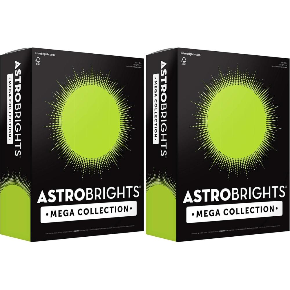 image:imageAstrobrights Mega Collection Colored Paper Neon Green 625 Sheets 24 lb89 gsm 85 x 11  MORE SHEETS 91672625 Count Pack of 2