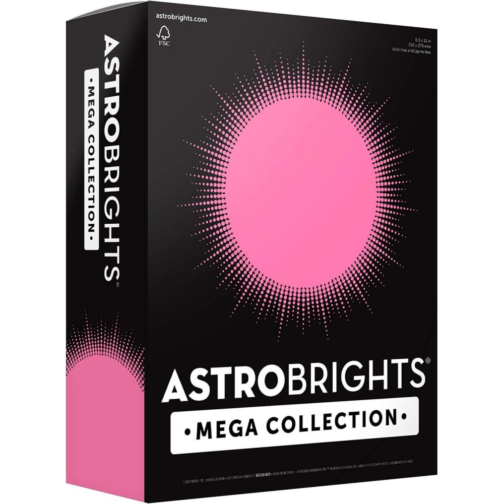 image:imageAstrobrights Mega Collection Colored Paper Neon Pink 625 Sheets 24 lb89 gsm 85 x 11 MORE SHEETS 916731 Ream
