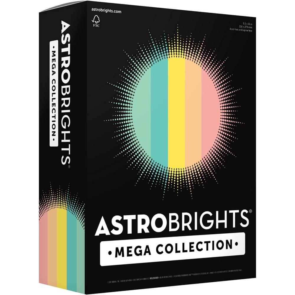 image:imageAstrobrights Mega Collection Colored Paper Punchy Pastel 5Color Assortment 625 Sheets 24 lb89 gsm 85 x 11 MORE SHEETS 91732625 Count Pack of 6
