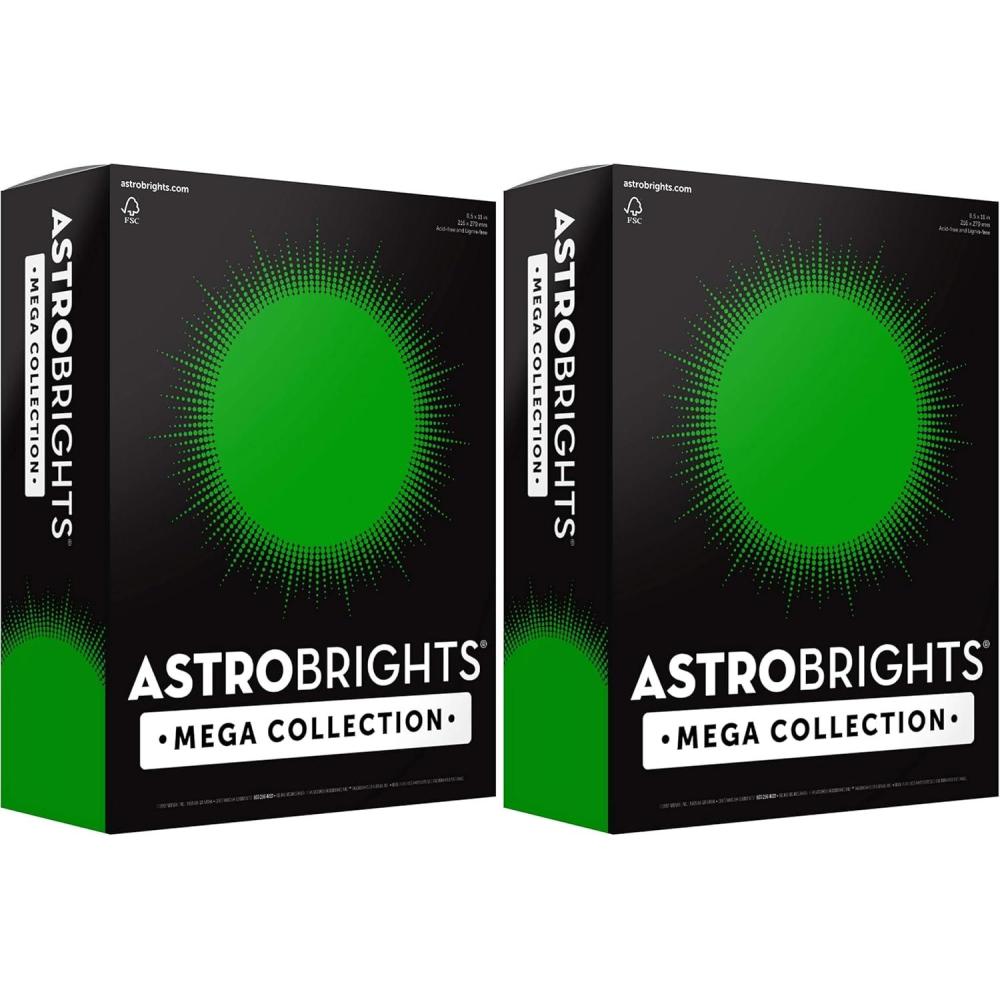 image:imageAstrobrights Mega Collection Colored Paper Ultra Green 625 Sheets 24 lb89 gsm 85 x 11 MORE SHEETS 91677625 Count Pack of 2
