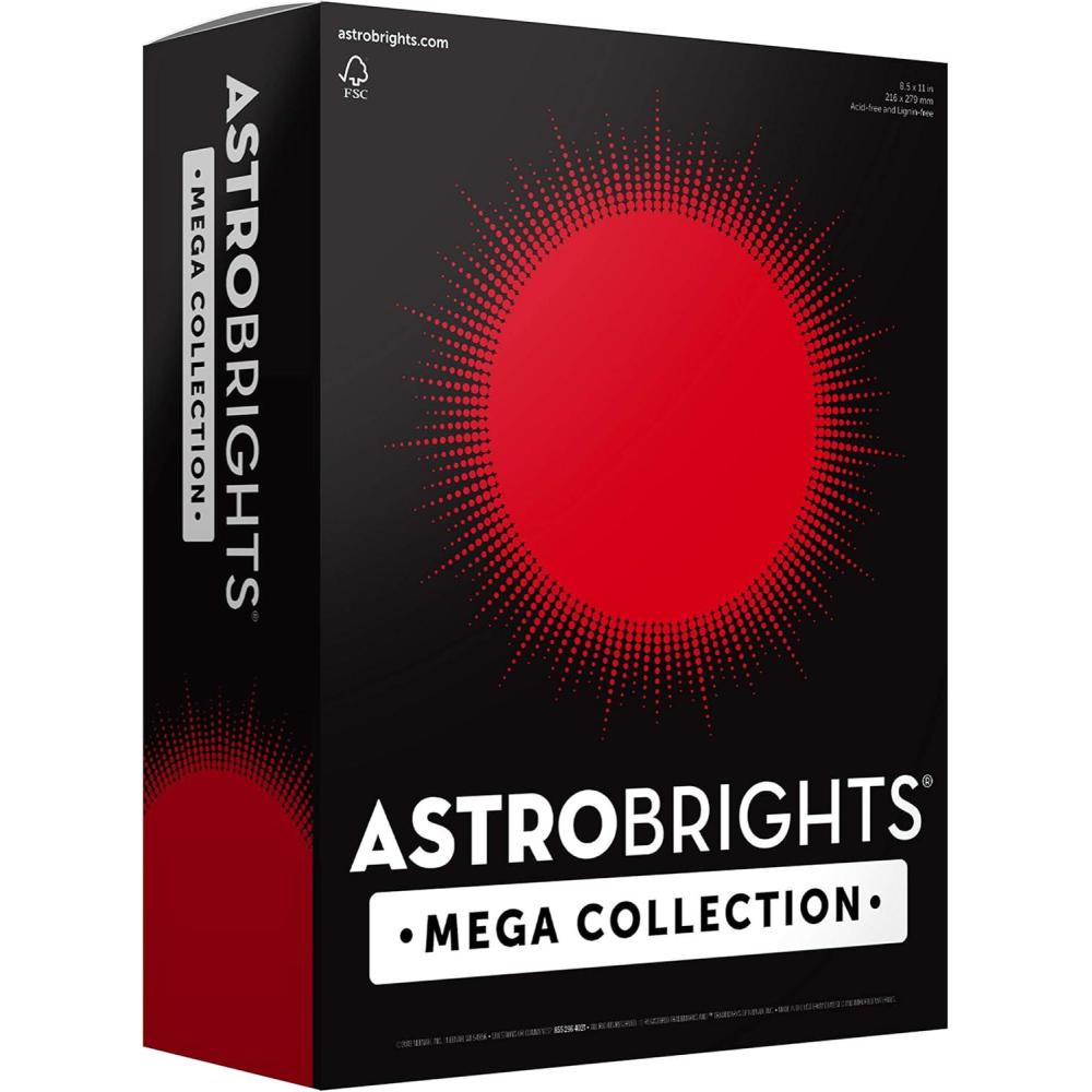 image:imageAstrobrights Mega Collection Colored Paper Ultra Red 625 Sheets 24 lb89 gsm 85 x 11 MORE SHEETS 91692625 Count Pack of 6