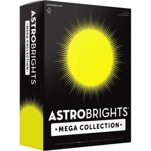 Astrobrights Mega Collection, Colored Cardstock, Neon Yellow, 320 Sheets, 65 lb/176 gsm, 8.5″ x 11″ – MORE SHEETS! (91699)(1 Ream)