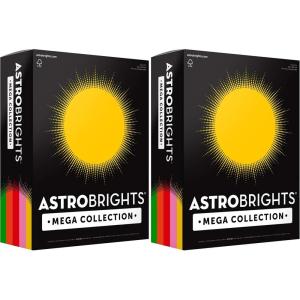 Astrobrights Mega Collection Colored Paper, 8 ½ x 11, 24 lb/89 gsm, “Retro” 5-Color Assortment, 625 Ct. (91685)”Amazon Exclusive” – More Sheets! , Assorted(1 Ream (Pack of 2))