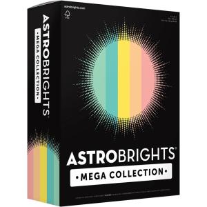 Astrobrights Mega Collection, Colored Paper, Punchy Pastel 5-Color Assortment, 625 Sheets, 24 lb./89 gsm, 8.5″ x 11″ – MORE SHEETS! (91732)(625 Count (Pack of 6))