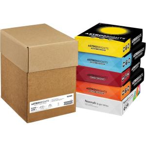 Astrobrights Mixed Carton, 8.5″ x 11″, 65 lb./176 gsm, 4-Colors and Bright White Cardstock, 250 Sheets Each/1,250 Sheets Total