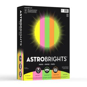 Neenah Astrobrights® Bright Color Paper, Letter Size Paper, 24 lb, Assorted Colors, 500 Sheets(8 1/2×11)