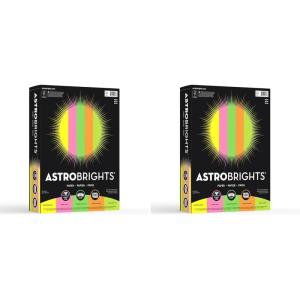 Neenah Astrobrights® Bright Color Paper, Letter Size Paper, 24 lb, Assorted Colors, 500 Sheets(8 1/2×11 (Pack of 2))