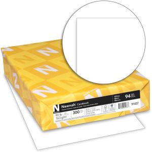Neenah Index Cardstock, 8.5″ x 11″, 90 lb./163 gsm, White, 300 Sheets, Lightweight, 94 Brightness – EXTRA SHEETS, MORE VALUE! (91437)(300 Count (Pack of 1))