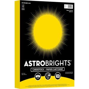 Astrobrights Colored Cardstock, Bright Yellow, 65 lb./176 gsm, 8.5” x 11”, 126 Sheets, Acid‑Free, Lignin‑Free, Perfect for School, Office & DIY (91980)