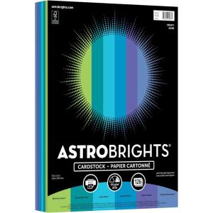Astrobrights Colored Cardstock, Frosty Assortment, 6-Colors, 65 lb./176 gsm, 8.5” x 11”, 126 Sheets, Acid‑Free, Lignin‑Free, Perfect for School, Office & DIY (92067)