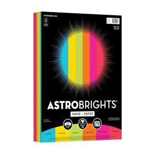 Astrobrights Colored Paper, Brilliant Assortment, 6-Colors, 24 lb./89 gsm, 8.5” x 11”, 270 Sheets, Acid‑Free, Lignin‑Free, Perfect for School, Office & DIY (92062)