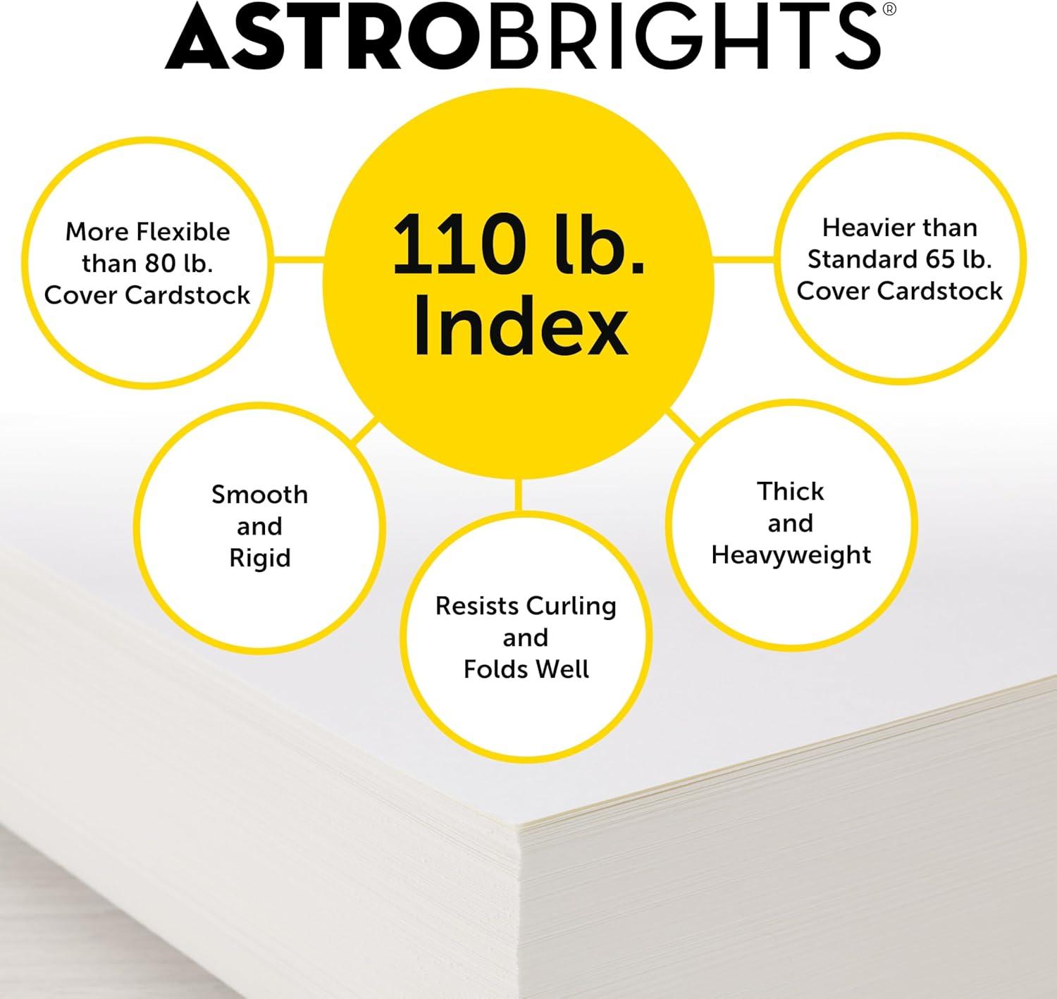 image:imagePremium Astrobrights White Cardstock 85 x 11 110 lb Index 94 Brightness 200 Sheets Heavyweight Astro White Card Stock for Invitations Business Cards Crafts and Printing