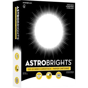Premium Astrobrights White Cardstock, 8.5″ x 11″, 110 lb. Index, 94 Brightness, 200 Sheets – Heavyweight Astro White Card Stock for Invitations, Business Cards, Crafts and Printing