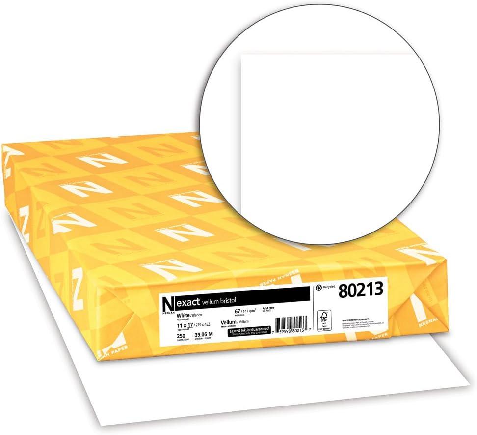 image:imageExact Vellum Bristol 11 x 17 67 lb145 gsm White 94 Brightness 250 Sheets 80213