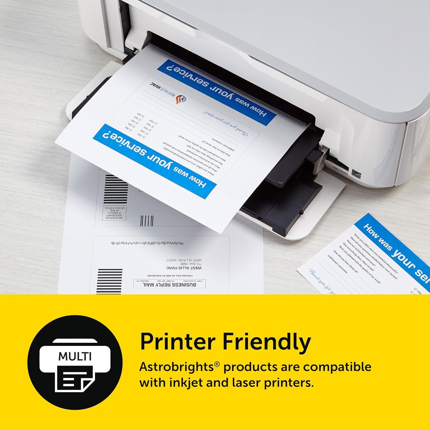 image:imagePremium Astrobrights White Cardstock 85 x 11 110 lb Index 94 Brightness 235 Sheets More Sheets Heavyweight Astro White Card Stock for Invitations Business Cards Crafts and Printing