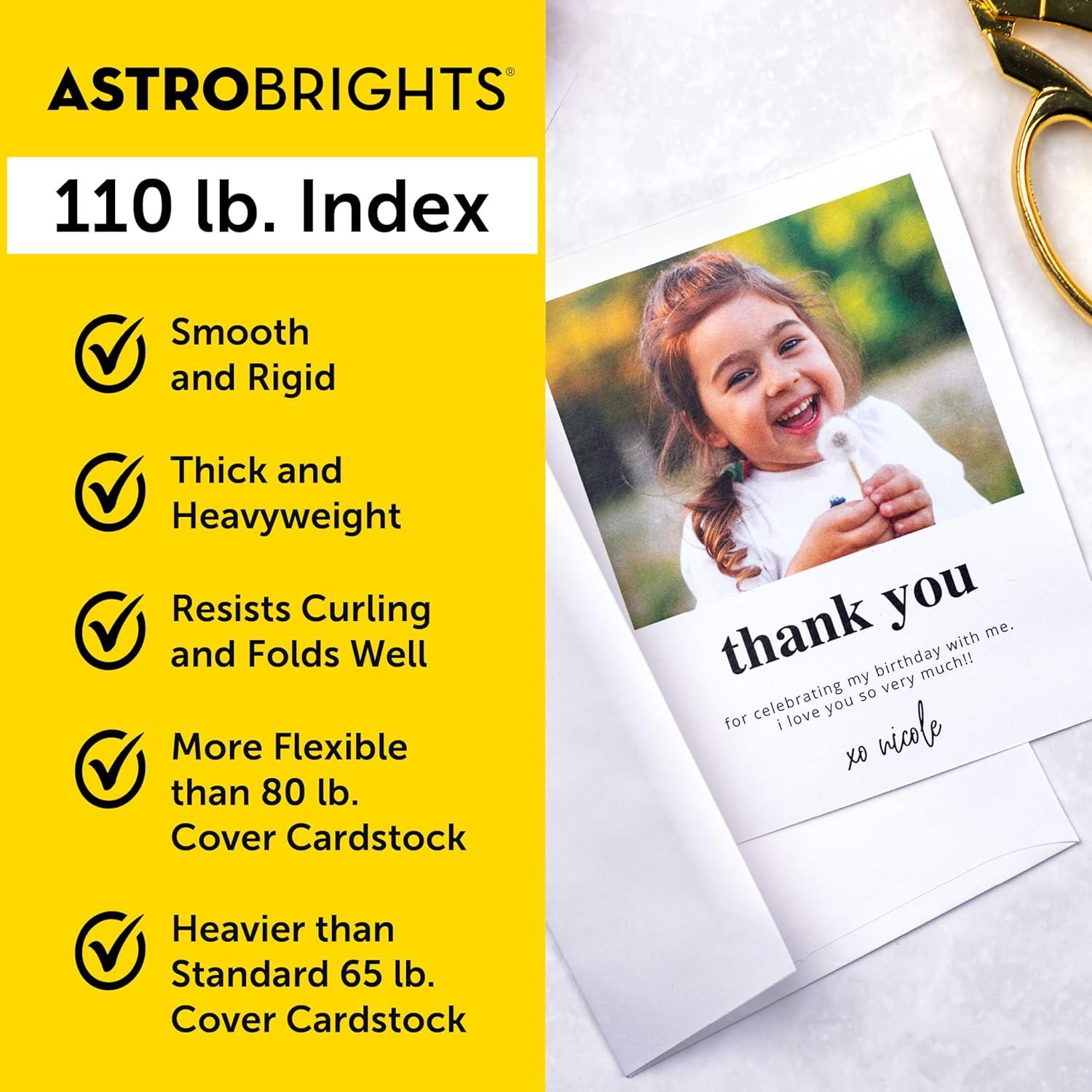 image:imagePremium Astrobrights White Cardstock 85 x 11 110 lb Index 94 Brightness 235 Sheets More Sheets Heavyweight Astro White Card Stock for Invitations Business Cards Crafts and Printing
