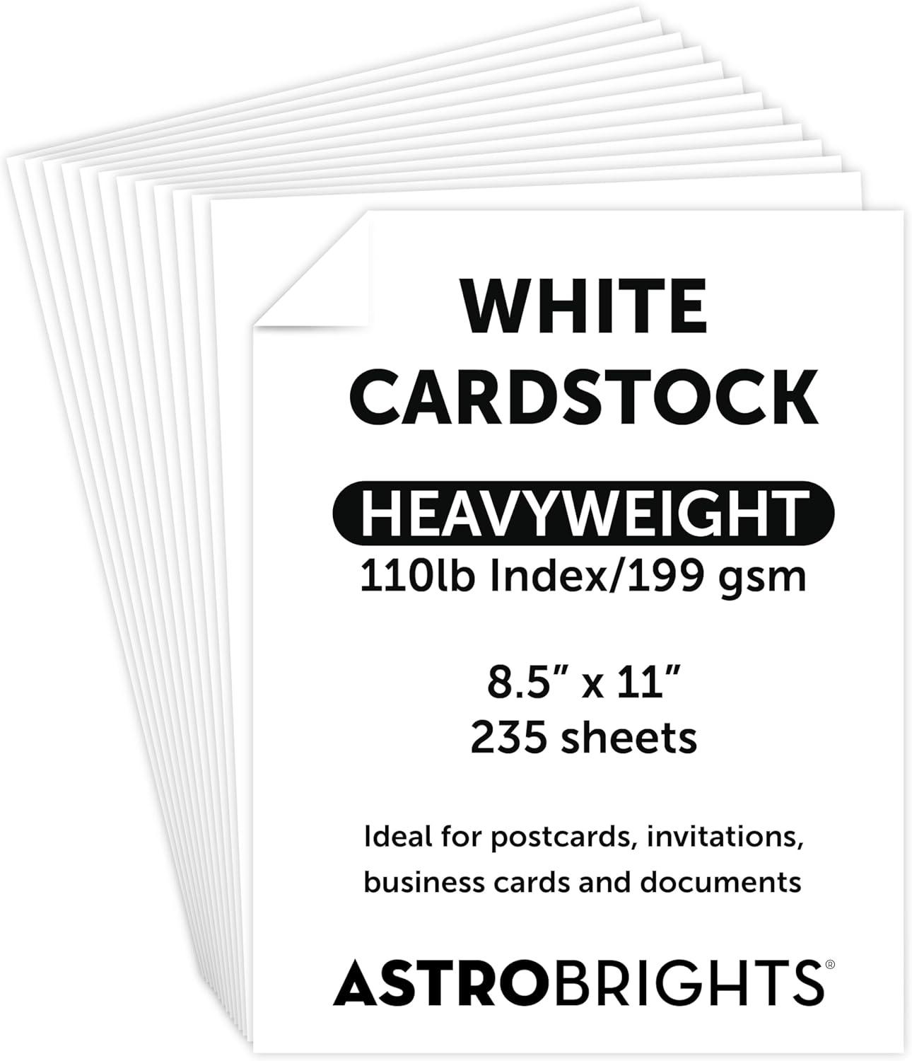 image:imagePremium Astrobrights White Cardstock 85 x 11 110 lb Index 94 Brightness 235 Sheets More Sheets Heavyweight Astro White Card Stock for Invitations Business Cards Crafts and Printing
