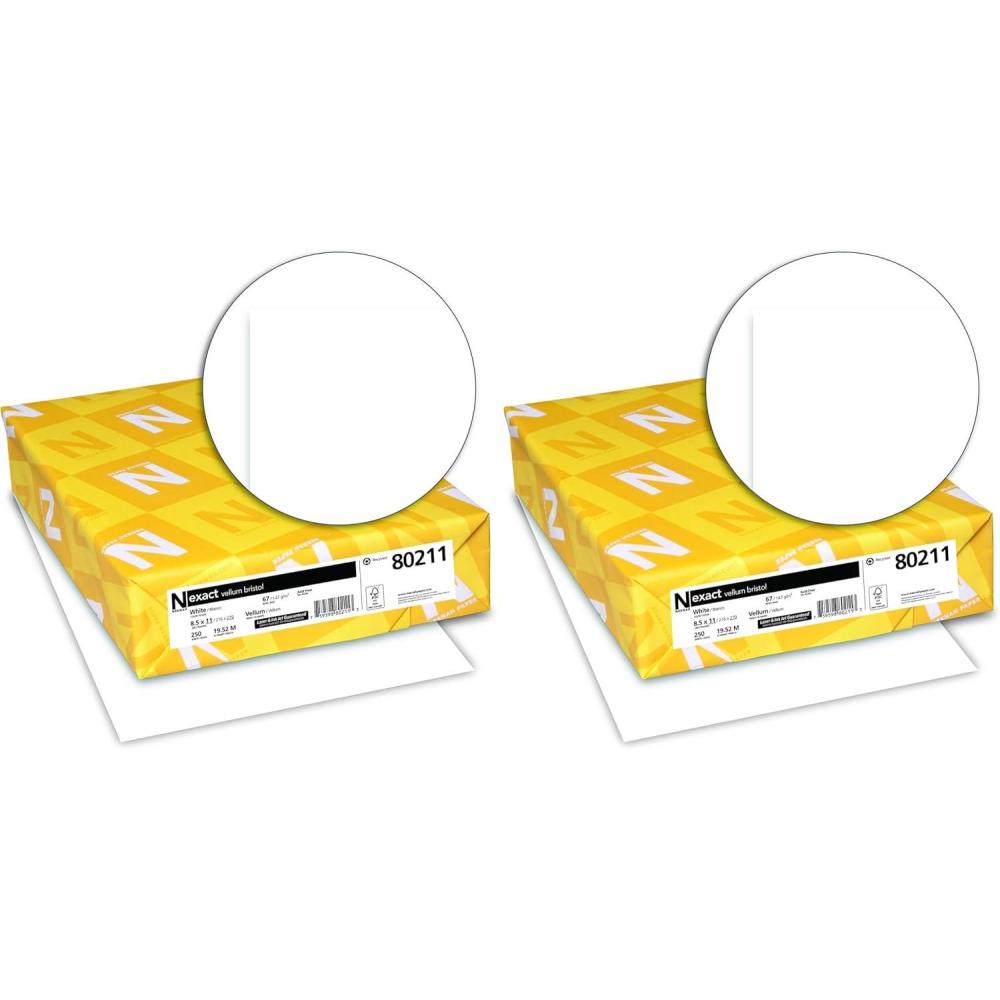 image:imageWausau Papers Neenah Exact Vellum Bristol 85 x 11 67 lb147 GSM White 94 Brightness 250 Sheets 80211250 Count Pack of 2