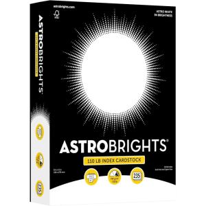 Premium Astrobrights White Cardstock, 8.5″ x 11″, 110 lb. Index, 94 Brightness, 235 Sheets – More Sheets, Heavyweight Astro White Card Stock for Invitations, Business Cards, Crafts and Printing