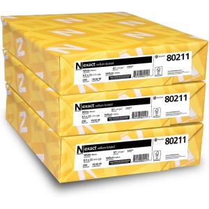 Wausau Exact Vellum Bristol Cardstock, 250 Sheets, White, 94 Brightness, 67 lb, 8.5 x 14 Inches(8.5 x 11 Inches (3-Pack))