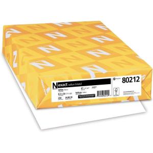 Wausau Exact Vellum Bristol Cardstock, 250 Sheets, White, 94 Brightness, 67 lb, 8.5 x 14 Inches(8.5 x 14 Inches)