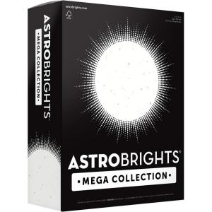Astrobrights Mega Collection, Colored Cardstock, Bright Confetti White, 320 Sheets, 65 lb/176 GSM, 8.5″ x 11″ (91683)(320 Count (Pack of 6))