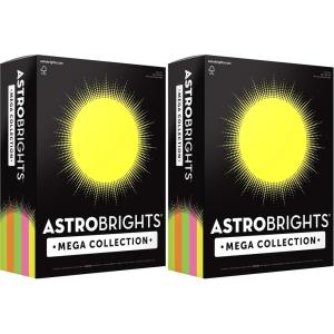 Astrobrights Mega Collection, Colored Cardstock, “Flourescent” 5-Color Assortment, 320 Sheets, 65 lb/176 gsm, 8.5″ x 11″ – MORE SHEETS! (91703)(1 Ream (Pack of 2))