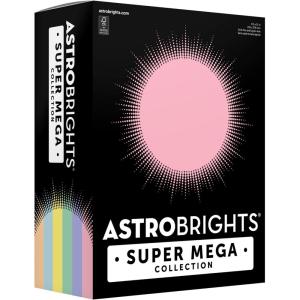 Astrobrights Super Mega Collection, Colored Cardstock, Pastel Assortment, Expanded 6‑Colors, 396 Sheets, 65 lb./176 gsm, 8.5″ x 11″ – MORE COLORS, EVEN MORE SHEETS! (91557)